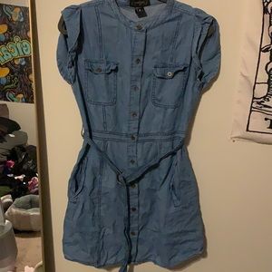 button up jean dress